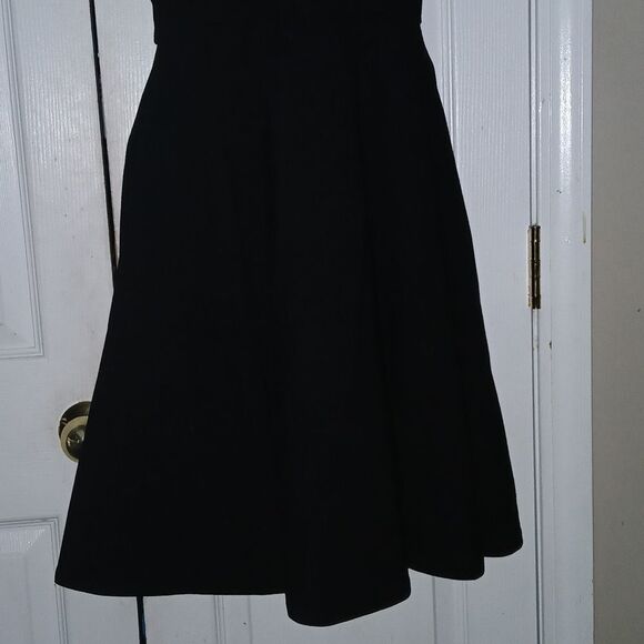 Lulus black fit and flare midi semi formal party wedding cruise dress Sz M NWOT - Picture 2 of 8